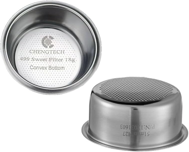 Chengtech Stainless Steel Coffee Filter,499 Sweet Espresso Filter Basket Convex Bottom 51mm DLG EC885/9155/9255/9355/9555/9665/9865, SMEG & EUPA Coffee Machine - Image 1